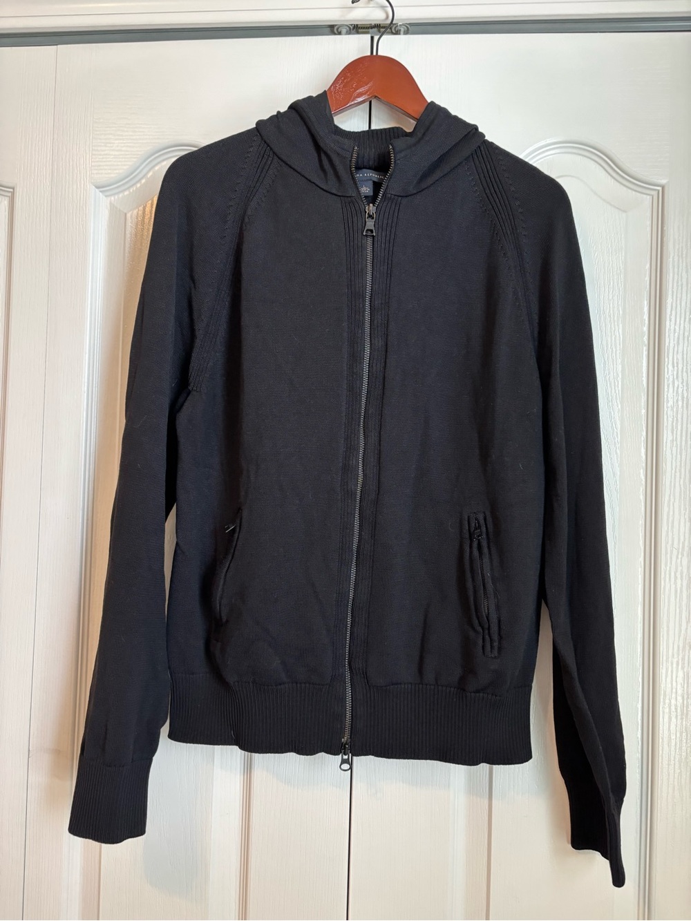 Banana Republic Black Zip-Up Knit Jacket